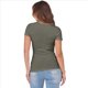 thumbnail image 3 of Camiseta de Canalé Entallada para Mujer, Color Verde , Talla L, 3 of 9