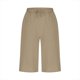thumbnail image 3 of Pantalones Capri de Mujer Más Tamaño de Lino Recortado Suelto Ajuste Casual Capris para Verano Primavera Diario de la Playa, 3 of 7