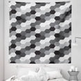 thumbnail image 1 of Grey Boho Tapestry, Abstract Geometric Design Pattern of Halftone Dotted Stripes Hexagons Grayscale Motif, Fabric Wall Hanging Decor for Bedroom Living Room Dorm, 5 Sizes, White, by Ambesonne, 1 of 1