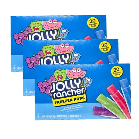 (3 Pack) Jolly Rancher Freezer Pops 20 Ct 30 Oz