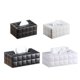 thumbnail image 2 of Simple PU Tissue Box Paper Towel Holder Desktop Napkin Storage Container for Home Office (Size S, Black), 2 of 2