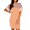 Orange, variant on Summer Color Block Dresses for Women Crewneck Short Sleeve T shirts Dress Ribbed Dresses with Pockets
