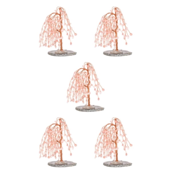 Inteprter Exquisita decoración de árbol: buenos deseos y significativo adorno para el hogar o la oficina, árbol seguro, escritorio, color rosa Type2 NO2