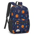 thumbnail image 2 of Basketball and Lightning Navy Pattern 17" School Backpacks for Teens,Waterproof Oxford Fabric,S-Shape Padded Straps for School,Travel,Hiking,Camping, 2 of 6