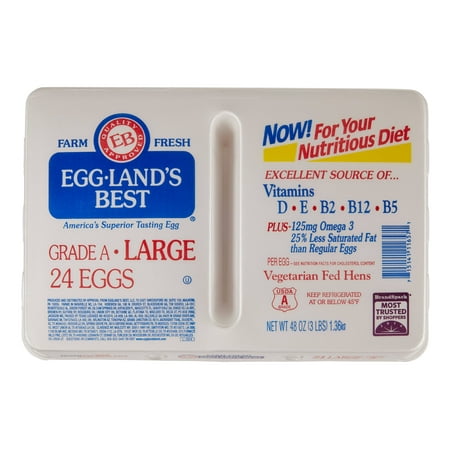 Eggland's Best Farm Kosher Fresh Grade A White Eggs, Large, 24 Count