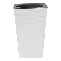 Plastic Resin Tall Tapered Planter Pots Large Planter Flower Pot with Drainage Holes for Indoor Outdoor Deck Porch Yard Office Garden Home Patio Front Door