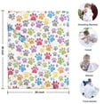 thumbnail image 4 of White Dog Paw Footprint Blanket,Comfortable Soft Flannel Throw Blanket,All Season,Warm Lightweight Blankets for Sofa Bed Couch Living Room Chair,30"x40"(80x100cm), 4 of 4