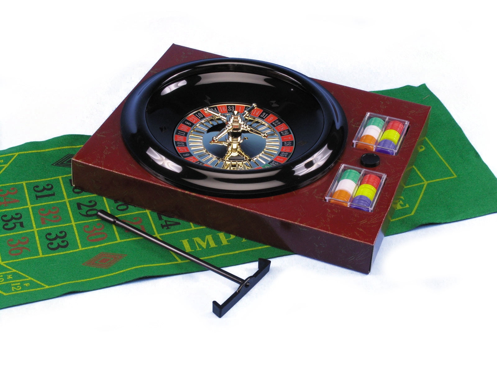 Loftus Mini Las Vegas Casino Roulette 64pc 5 Game Set, Red Black