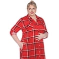 thumbnail image 5 of White Mark Women's Plus Size Windowpane Plaid Tunic Top, 5 of 5