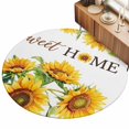 thumbnail image 2 of Round Rugs 3Ft, Sunflowers Farmhouse Round Area Rug Washable Indoor Throw Carpet, Country Botanical Floral Watercolor Small Non Slip Circle Rug for Bedroom Living Room Home Decor Aesthetic, 2 of 8