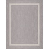 Beverly Rug Indoor Outdoor Area Rug, Synthetic, Washable, Gray and ...