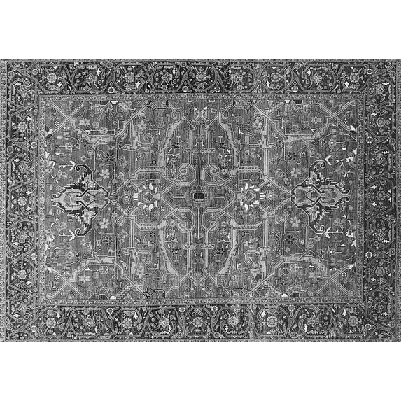 Ahgly Company Indoor Rectangle Oriental Gray Industrial Area Rugs, 6' x 9'