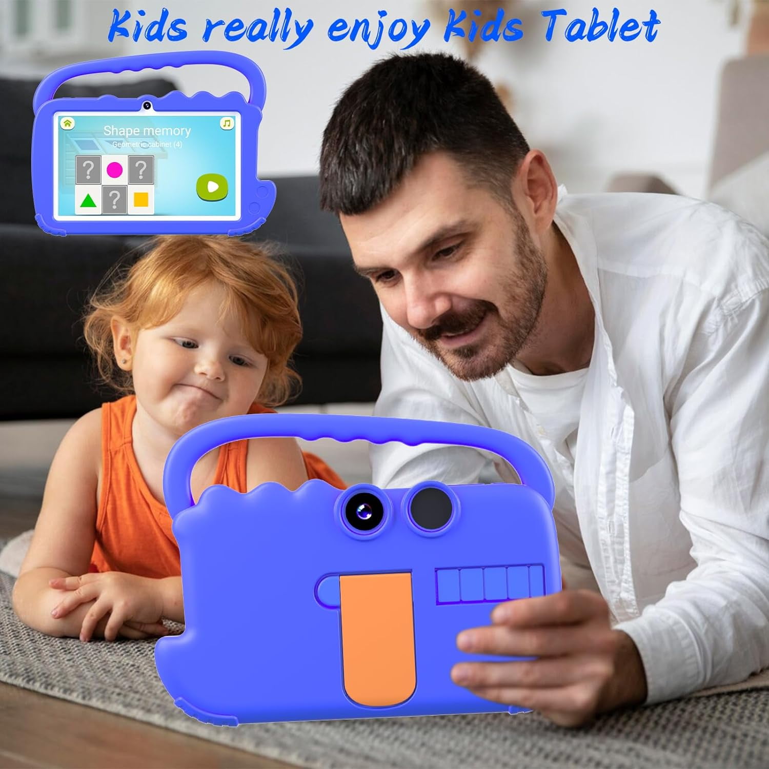 IWEGGO 7 in 1024 x 600 Child Tablet, 32GB, Android 12, Wi-Fi, Blue with Case