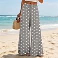 thumbnail image 4 of PBFRDSJ Womens Polka Dot Print Wide Leg Pants Casual High Waisted Long Palazzo Pants with Pockets, 4 of 5