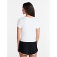 thumbnail image 3 of No Boundaries Ribbed Embroidered Cotton Baby Tee, Women's XXS-XXL, 3 of 5