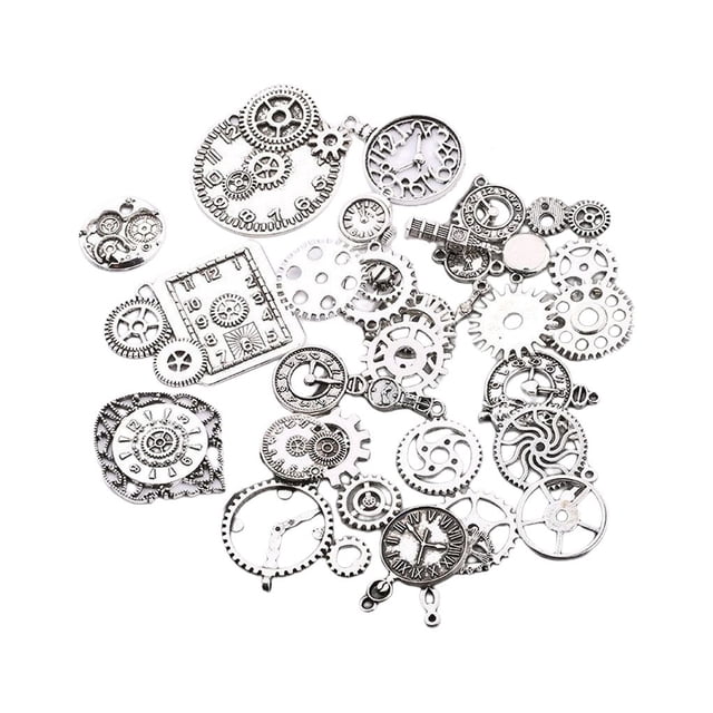Monstrate 40 piezas de joyería, fabricación de metales, accesorios de engranajes de bricolaje mixtos, artesanías aleatorias Artesanía Plata