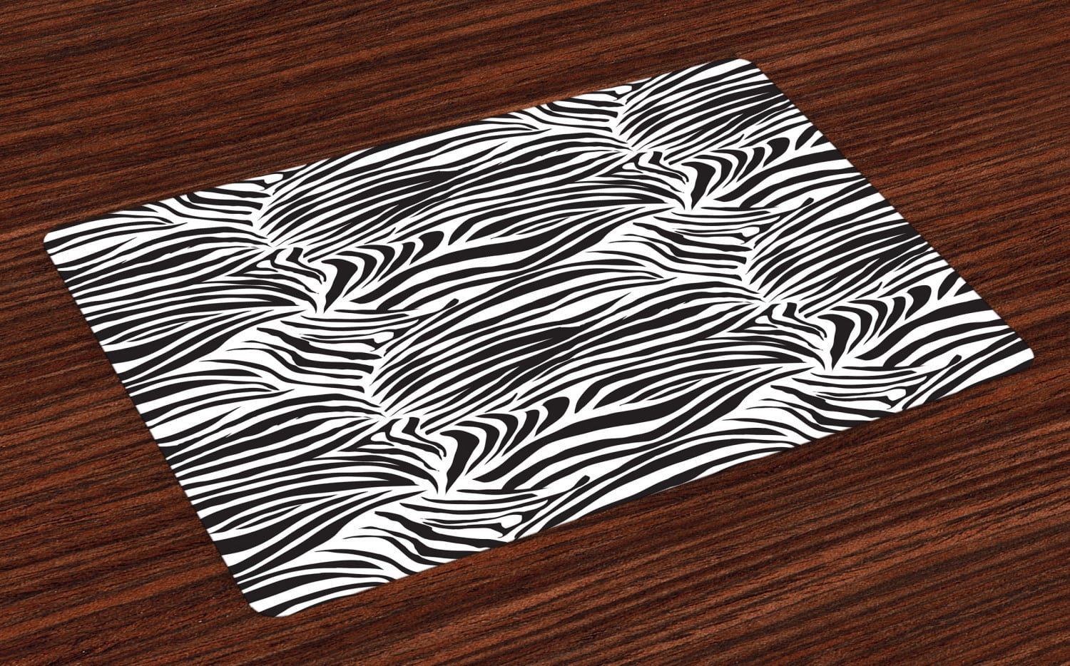 Zebra Print Placemats Set of 4 Striped Zebra Animal Print Nature