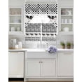 thumbnail image 3 of Black Plaid Farmhouse Swag Curtains for Living Room/Bedroom Windows, Watercolor Cute Country Cow Checkered Kitchen Curtains and Valances Set 36 Inch Length, Swags Valance Curtain Panels, 3 of 5