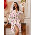thumbnail image 2 of EKOUAER Women Kimono Robe Knee Length Knit Bathrobe Lightweight 3/4 Sleeve Loungewear Soft Sleepwear with Pockets, 2 of 6