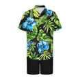 thumbnail image 6 of cllios Men's 2 Piece Hawaiian Outfits Short Sleeve Button Down Shirt and Shorts Set Beach Tracksuits, 6 of 6