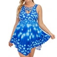 thumbnail image 2 of TIMIFIS Maillots de Bain pour Femmes Grande Taille Contrôle du Ventre Tankini Maillots de Bain une Pièce Maillot de Bain Fluide Robe de Bain avec Bas Paréo Maillot de Bain - Été, 2 of 7