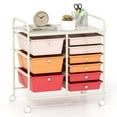 thumbnail image 1 of Costway 9 Drawer Rolling Organizer Cart Utility Storage Tools Scrapbook Paper Multi-Use Macaron, 1 of 10
