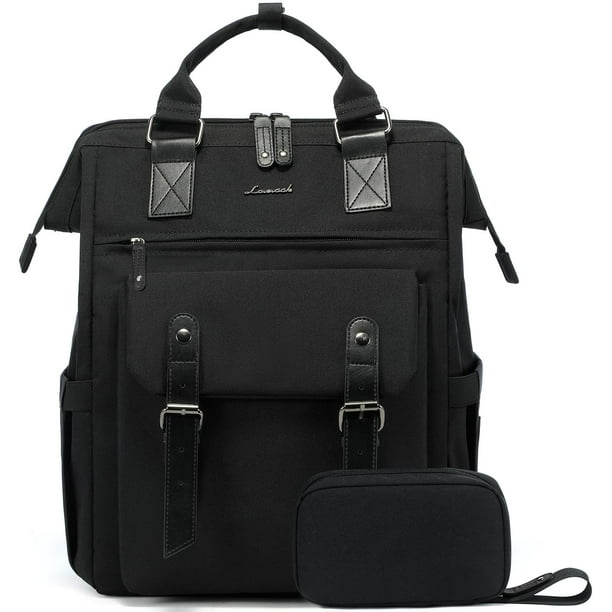 Mochila para portátil LOVEVOOK para mujer, trabajo y viajes de 17 pulgadas, negra