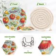 thumbnail image 4 of Yayeee 6 PCS Drink Coasters with Holder Set Woven Absorbent Round Tabletop Hot Pad, Green Tomatoes, 4 of 7