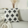 thumbnail image 4 of Mina Victory Life Styles Square Cotton Woven Diamonds Throw Pillow in Charcoal, 4 of 5