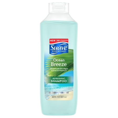 Suave Essentials Ocean Breeze Moisturizing Shampoo for Dry Hair, 30 (Best Moisturizing Shampoo For Thick Hair)