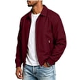 thumbnail image 5 of XUNKUSGA Men's Lightweight Jackets Classic Solid Color Collared Zip Up Jackets for Men Casual Long Sleeve Ribbed Cuff windbreaker jacket Golf Windproof Coat with Zipper Pockets Red XL, 5 of 9