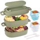 thumbnail image 1 of Lunch Boxes - 2-in-1 Stackable Bento Lunch,1550ml Cutlery Set Bento Boxes - For Kid Men Women Adults Working Schools ,suitable For Microwave And Dishw, 1 of 4