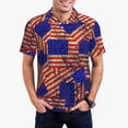 thumbnail image 5 of Yiaed Vintage USA FlagPrint Men's Short Sleeve Polo Shirt,Golf Polo for Men Three-Button Golf Shirt Athletic Casual Collared T-Shirt- 4X-Large, 5 of 7