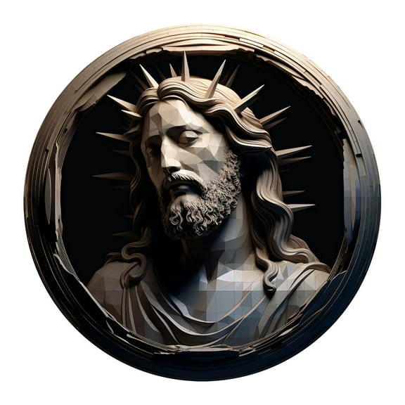 Taicans Christmas Ornament Stained Glass Christmas Acrylic Round Pendant Christmas Nativity Scene Ornaments Christmas Tree Decoration