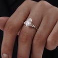 thumbnail image 4 of solitaire jewels Snow Drift Style 2CT Marquise Moissanite Engagement Ring For Women, 10K White Gold, 4 of 6