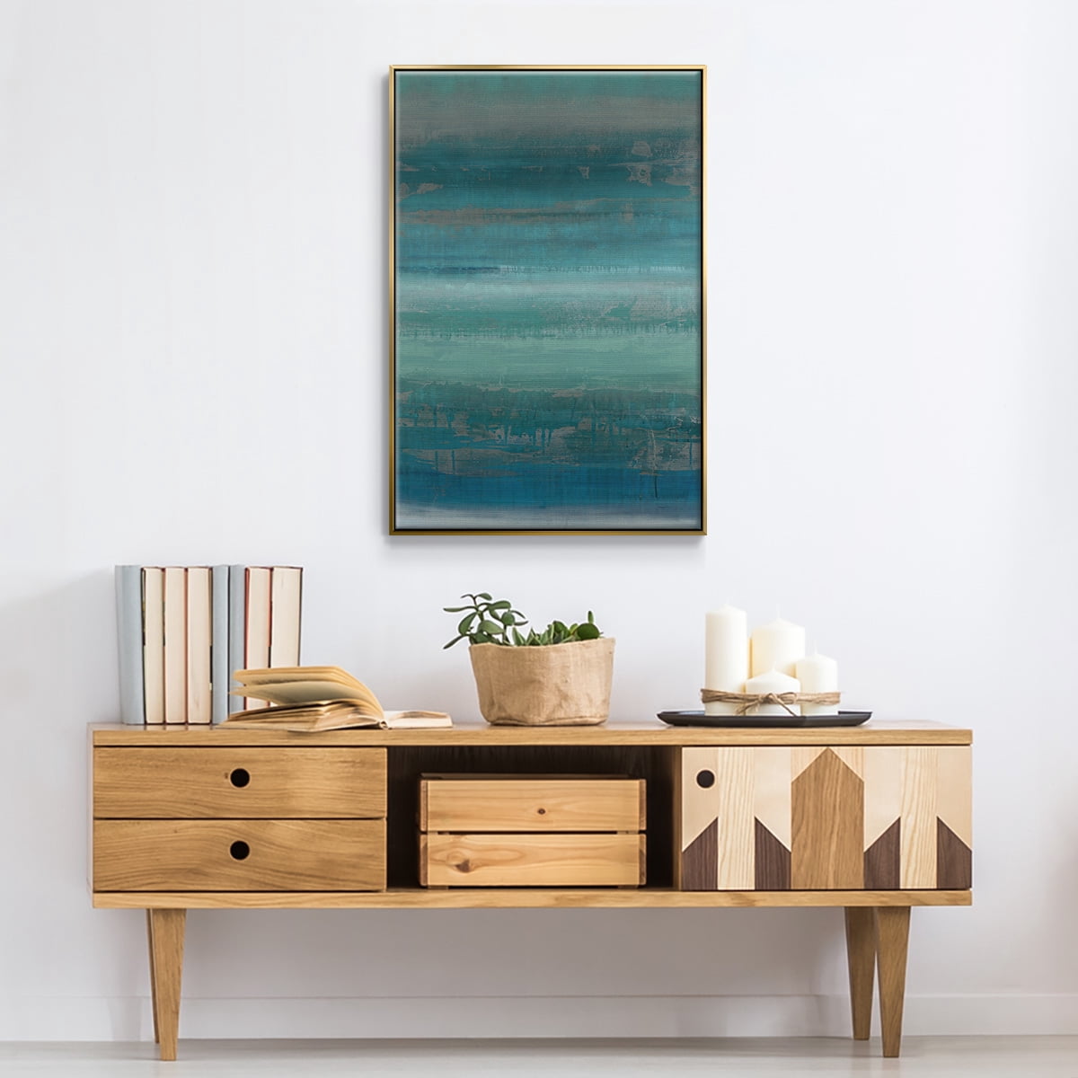 Stars & Shores II Framed Premium Gallery Wrapped Canvas - Ready to Hang - 17 x 25 - Gold Floating Frame