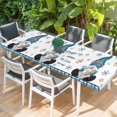 thumbnail image 2 of Christmas Table Cloths for 8 Foot Rectangle Tables, Xmas Gnomes Snowflakes Gingerbread Man Patio Waterproof Elastic Fitted Tablecloths, Washable Rectangular Table Cover for Camping, 2 of 8