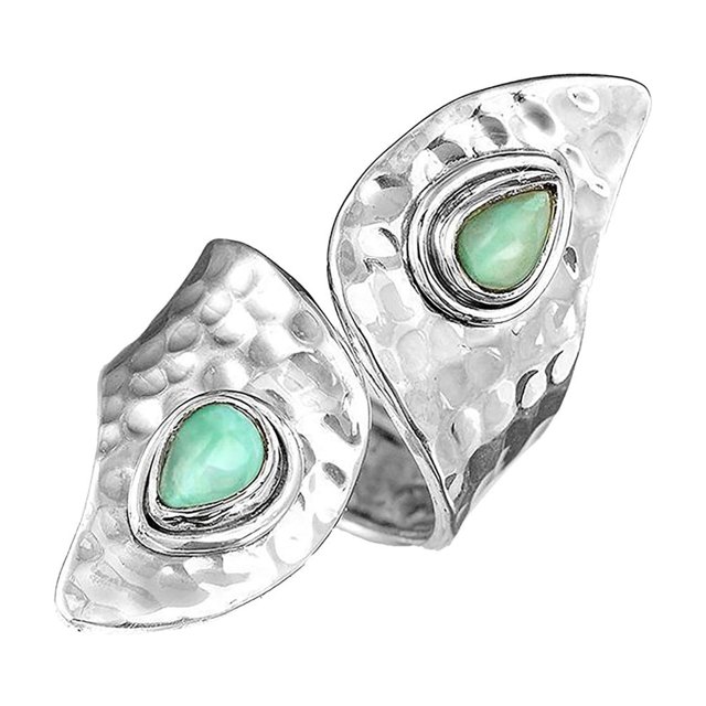 Turquesa Anillo Irregular Joyería de Compromiso Moda y Popular Temperamento Exquisito Anillo Dedo Índice Mujer