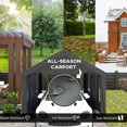 thumbnail image 4 of Outsunny Carport, 12 x 20ft Portable Garage, Dark Grey, 4 of 10