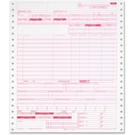 TOPS UB-04 Continuous Forms 1 Part - 11" x 9.50" Form Size - White - Red Print Color - 2500 / Carton