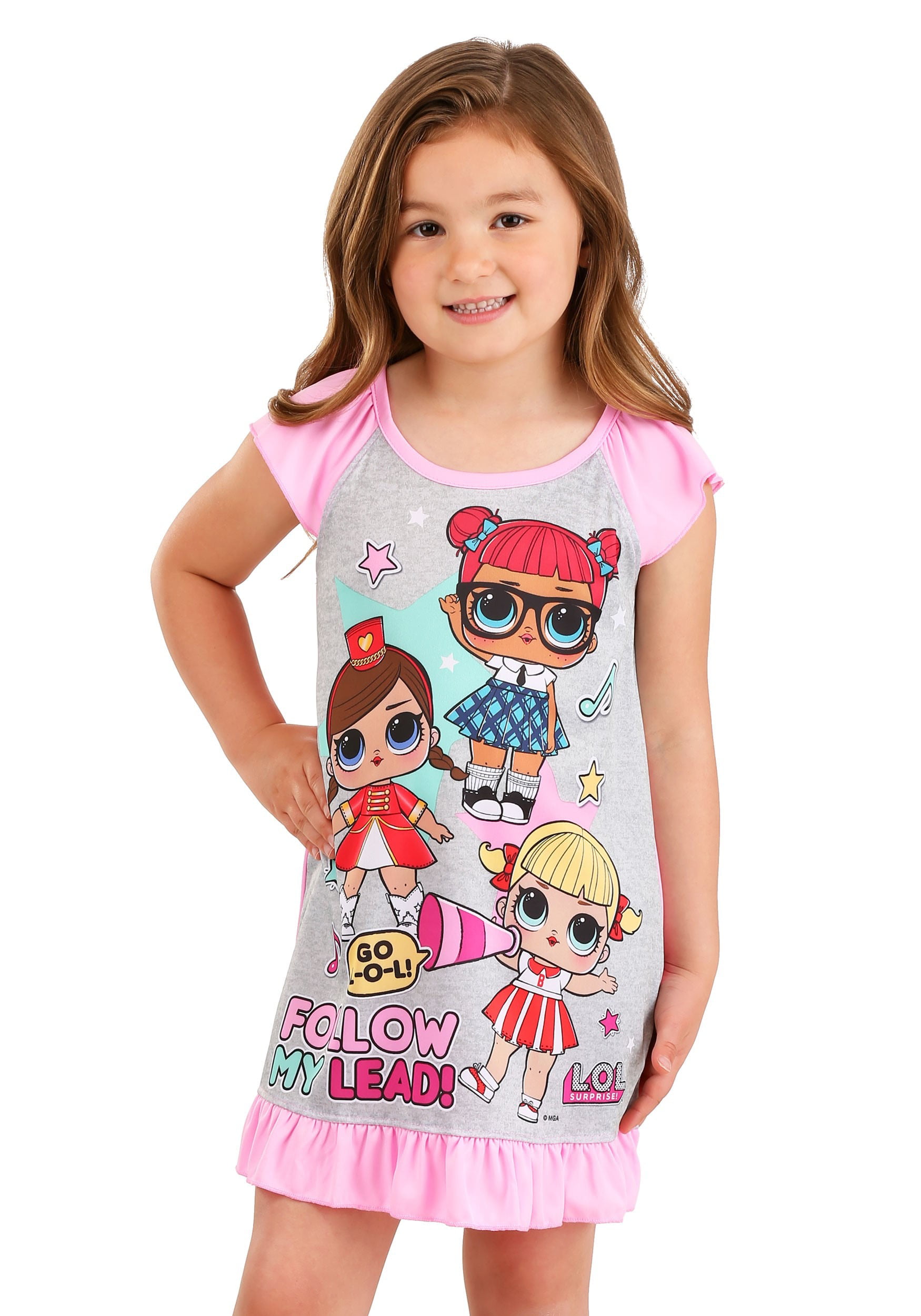 AME Girls' LOL Surprise Chill Together Nightgown with Matching Doll Gown 