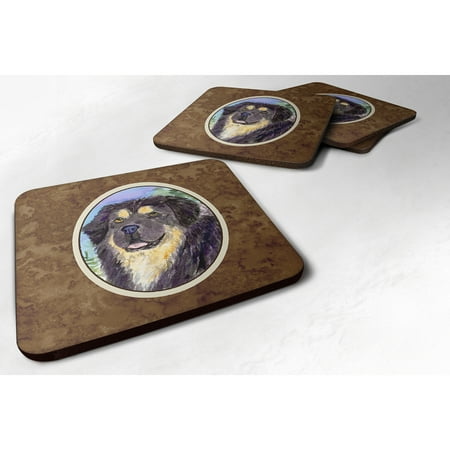 

Carolines Treasures SS8930FC Tibetan Mastiff Foam Coaster Set of 4 3 1/2 x 3 1/2 multicolor