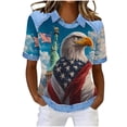 thumbnail image 2 of Haivin Womens Tshirts Short Sleeve Buttons Tops Tee Summer Color Block Blouse Loose Fit 2026 Shirs, 2 of 7