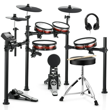 Donner DED-200 MAX Electronic Drum Set for Adult with Industry Standard Mesh Heads, 10" Snare, 10" Tom, 12" Crash, 450+ Sounds