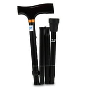 Equate Folding Walking Cane for Adults and Seniors, Height Adjustable, Black, 300 lb Weight Capacity