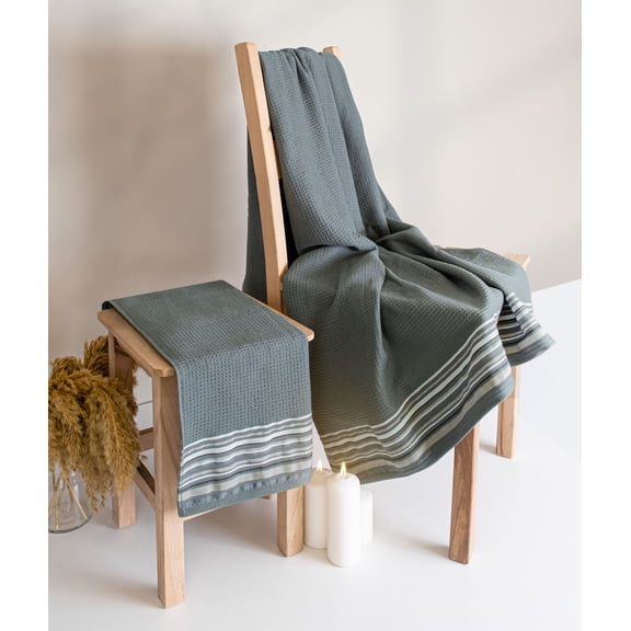 Koza Home Limira 2-Piece Green Dowry Towel Set 50x90-90x150 2260 50 x 90 - 90 x 150