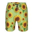 thumbnail image 3 of Goofa Sunflower Leaves Printed Mens Swim Trunks Summer Quick Dry Short Beach Swimwear Bathing Suits-Small, 3 of 9
