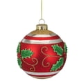thumbnail image 2 of Northlight 4" Red Glittered Holly Berries Glass Christmas Ornament, 2 of 4