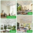 thumbnail image 6 of 66-Inch Nickel & Burlywood Ceiling Fan with no Light，8 Blades Hanging Fan with Remote & APP Control Dimmable LED Light ＆ Memory Function for Outdoor/Indoor Use, 6 of 8