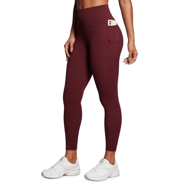 Pantalones CRZ YOGA Butterluxe de Cintura Alta para Gimnasio 64 cm Rojo Merlot L